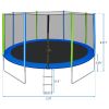 12FT Trampoline for Kids with Safety Enclosure Net;  Ladder and 8 Wind Stakes;  Round Outdoor Recreational Trampoline