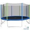 12FT Trampoline for Kids with Safety Enclosure Net;  Ladder and 8 Wind Stakes;  Round Outdoor Recreational Trampoline