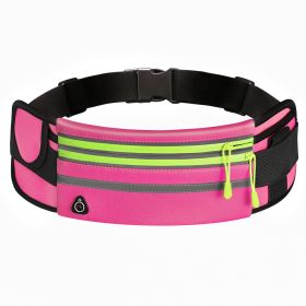 Double Zippers Waist Bags Waterproof Sports Running Fanny Pack (Option: Rose-7.5)