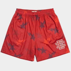 Casual Shorts Fitness Basketball Sports Short-length Pants Beach Pants Bird Eye Fabric (Option: Bright Red-XXXL)
