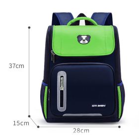 Primary School Sudents Backpack 6-12 Year Kids Schoolbag (Option: Green-S)