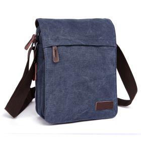 Men's Messenger Bag Canvas Shoulder Bag (Color: Dark Blue)