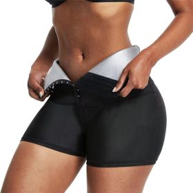 Hip Lifting Body-building Sweat-breaking Clothes Button-up Abdominal Shorts (Option: Silver-3XL)