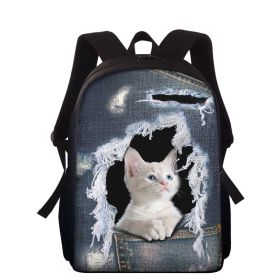 Cowboy hollowed-out pet cat children's schoolbags (Option: CC3661Z87)