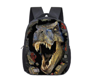 Jurassic dinosaur hot backpack primary and secondary school students wear-resistant burden reduction bag 3D printing a generation of factory direct sa (Option: A)