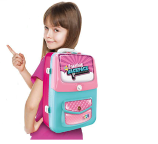 Children's 2 in 1 Painting Learning Backpack Toy (Color: Pink)