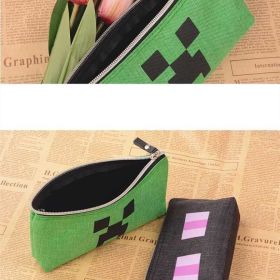 Fabric cartoon stationery bag (Color: Green)