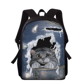 Cowboy hollowed-out pet cat children's schoolbags (Option: CC3659Z87)