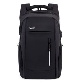 Multifunctional Computer Bag With USB Charging Fashion Backpack (Option: Black-17 Inches)