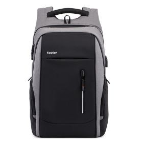 Multifunctional Computer Bag With USB Charging Fashion Backpack (Option: Gray-17 Inches)