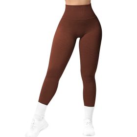 Women's Hip Up Breathable Yoga Suit (Option: Caramel color-XL)