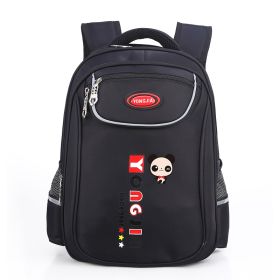 Schoolbag pupil 1-3-6 grade manufacturer custom-made male and female new children's shoulder cartoon knapsack 6-12 years old (Option: Black-Small)