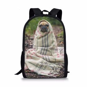 Pug children's backpack Pug primary school backpack (Option: 6Style)