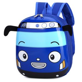 Cartoon cute car School bag (Color: Blue)