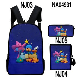 Digital Color Printing Bag Trendy Backpack Set (Option: Style1-OneSize)