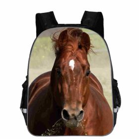 Horse Schoolbag Animal Head High School Junior High School Elementary School Toddler Cartoon Lightening Backpack (Option: D-16)