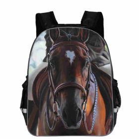 Horse Schoolbag Animal Head High School Junior High School Elementary School Toddler Cartoon Lightening Backpack (Option: A-16)