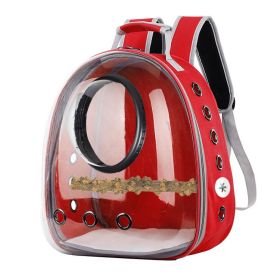 New Style Breathable Pet Bag Outdoor Carrying Bag Parrot Backpack Small Pet Space Bag (Option: Upgrade-Red)