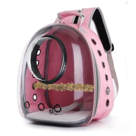 New Style Breathable Pet Bag Outdoor Carrying Bag Parrot Backpack Small Pet Space Bag (Option: Upgrade-Pink)