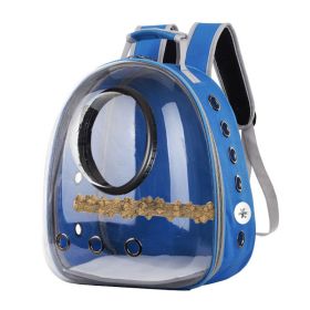 New Style Breathable Pet Bag Outdoor Carrying Bag Parrot Backpack Small Pet Space Bag (Option: Upgrade-Blue)