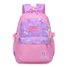 New Style Children's School Bag Korean Girl Load-Reducing Backpack (Color: Purple)