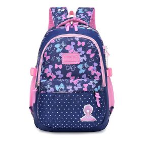 New Style Children's School Bag Korean Girl Load-Reducing Backpack (Color: Navy Blue)