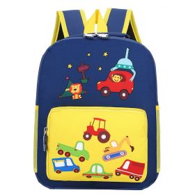 Kindergarten Backpack Cartoon Cute Children Go Out To Reduce The Burden Of Backpack Nylon Cloth Hit Color Small Animal School Bag (Color: Yellow)