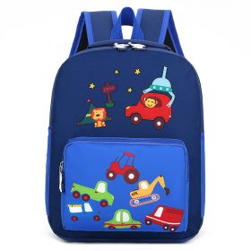 Kindergarten Backpack Cartoon Cute Children Go Out To Reduce The Burden Of Backpack Nylon Cloth Hit Color Small Animal School Bag (Color: Blue)