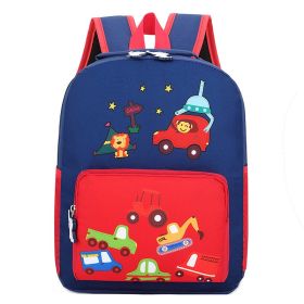 Kindergarten Backpack Cartoon Cute Children Go Out To Reduce The Burden Of Backpack Nylon Cloth Hit Color Small Animal School Bag (Color: Red)