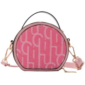 Small round bag with letters (Color: Pink)