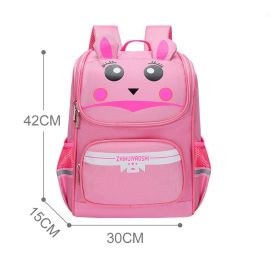 Children's Backpack For Relieving The Burden And Protecting The Spine (Option: Large Pink A)