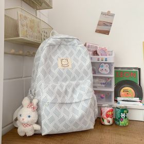 Japanese Backpack Junior High School Students Simple (Option: Gray-Pendant Included)