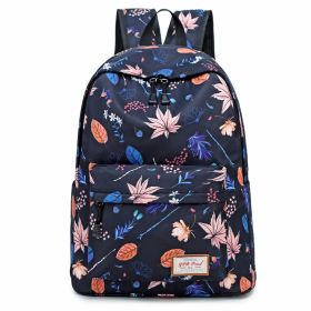 Fashion Printed Backpack Female Student (Option: Red maple leaves)