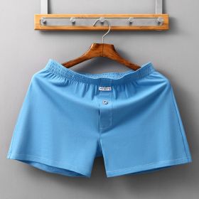 Cotton Men's Boxers Can Be Worn Outside And Breathable (Option: Blue-M)