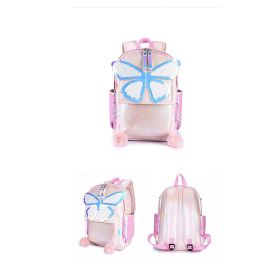 Sequined Butterfly Cute Backpack Female Korean Style Student Schoolbag Female (Color: Pink)