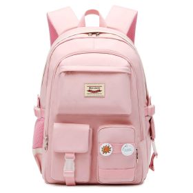 Student Schoolbag Large Capacity Computer Backpack (Color: Pink)