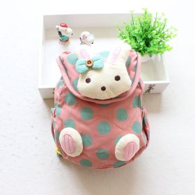 Foreign trade Korean version of pure cotton children's shoulder knapsack (Option: Light pink rabbit)