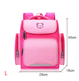 Primary Student School Bag (Option: Rose Red-L)