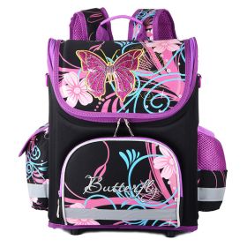 EVA 5 inch double shoulder children's school bag (Option: Black butterfly)