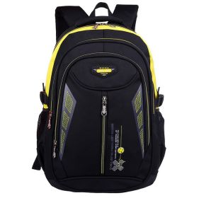 New Children's Backpack Junior High School Students' Schoolbag Leisure Double Shoulder Bag (Option: Black and yellow)