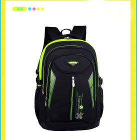 New Children's Backpack Junior High School Students' Schoolbag Leisure Double Shoulder Bag (Option: Black, green,)