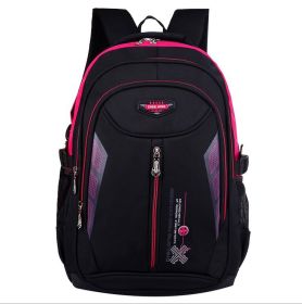 New Children's Backpack Junior High School Students' Schoolbag Leisure Double Shoulder Bag (Option: Red and black)