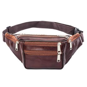 Sports High Capacity Mobile Phone Running Waist Bag (Option: Brown-30x5x14cm)