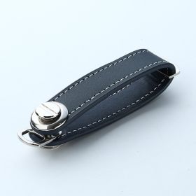 Leather Keychain Creative Leather Keychain Artifact Small Pendant Car Storage Keychain (Color: Dark Blue)