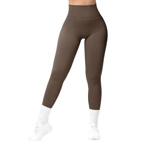 Women's Hip Up Breathable Yoga Suit (Option: Coffee-XL)