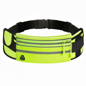 Double Zippers Waist Bags Waterproof Sports Running Fanny Pack (Option: Green-7.5)