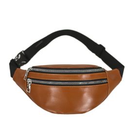 Fashionable Large Capacity Waist Bag Sports Multifunctional Chest Bag (Color: Brown)