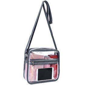 Transparent Crossbody Messenger Bag For Portable Travel (Color: Grey)