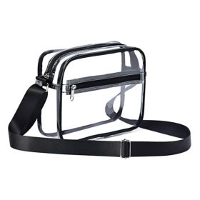 Transparent Crossbody Messenger Bag For Portable Travel (Color: Black)