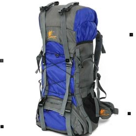 60L waTerproof hiking Cam TraveL Bag CLimBing BaCkpaCk (Color: Blue)